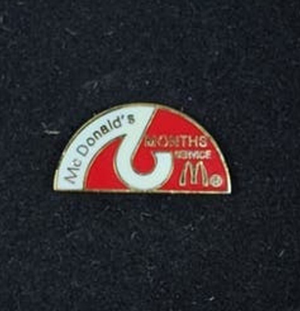 McDonald's 6 Month Employee Service Pin with Box